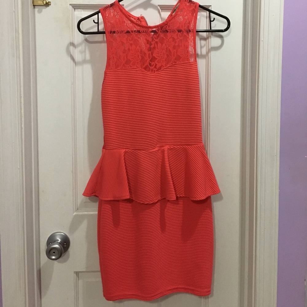 a dark peach dress