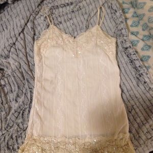 Studio Y camisole with sequins and lace.