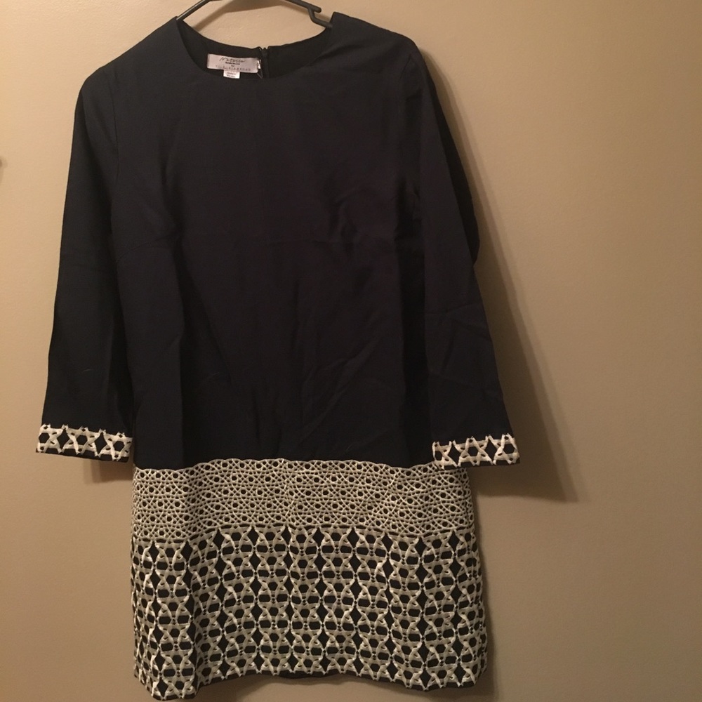 NWT black geometric shift dress