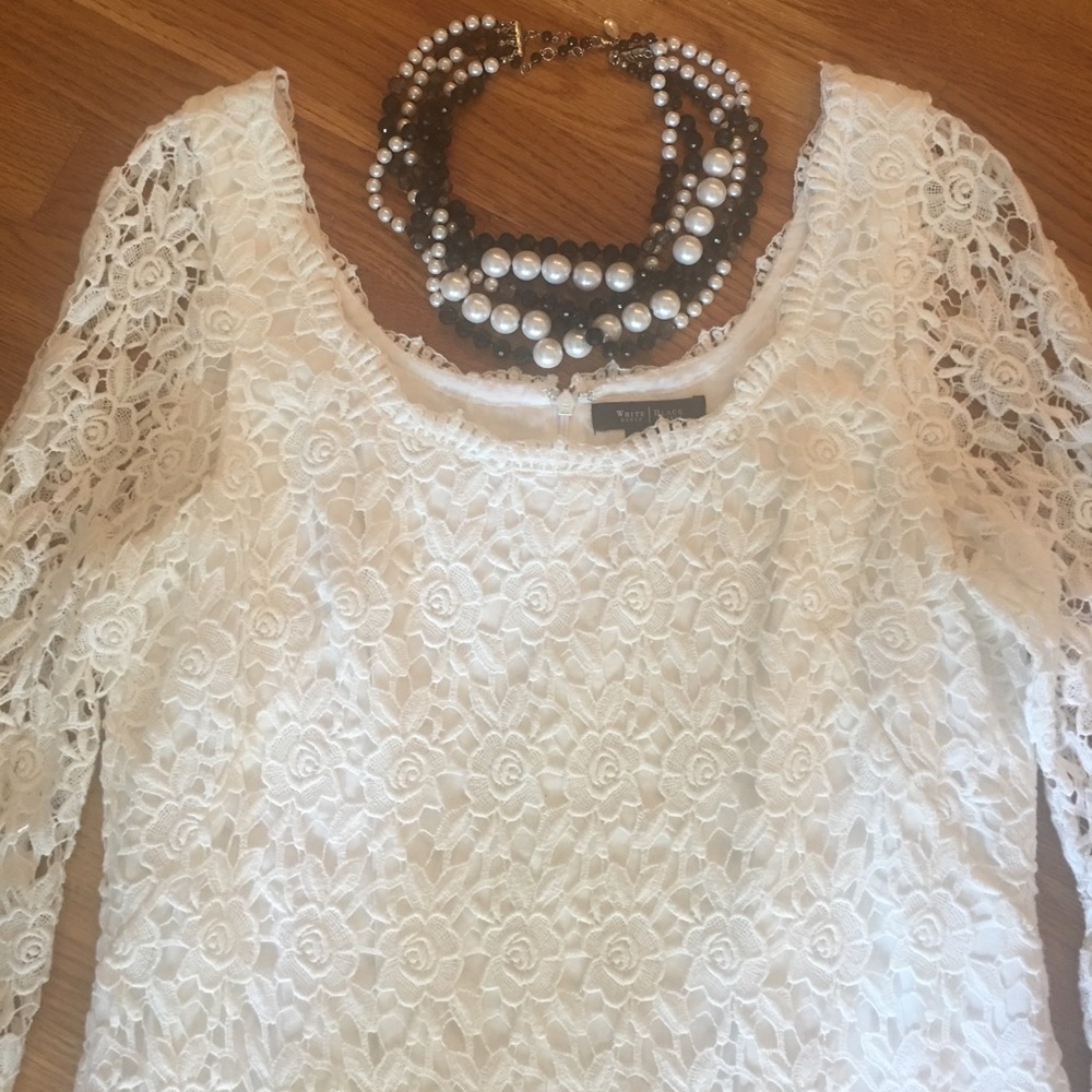 WHBM white lace dress size 14