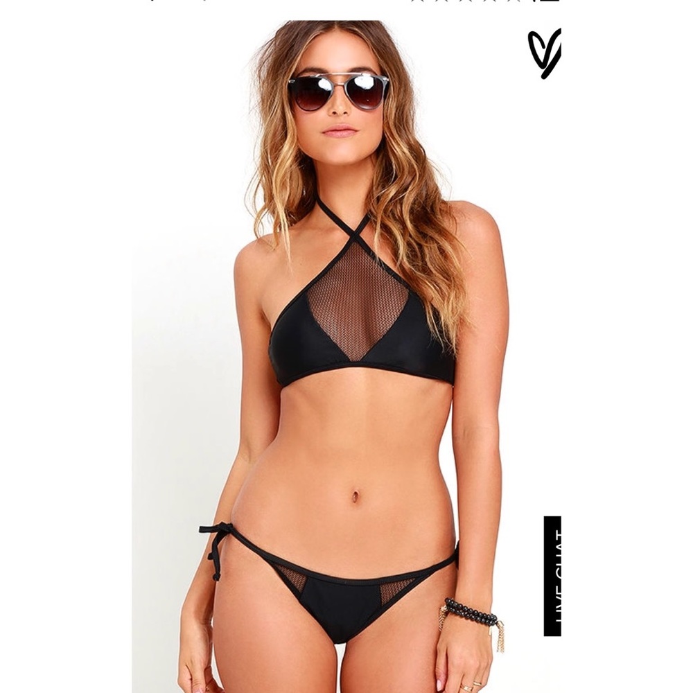 Lulus Black Mesh Bikini