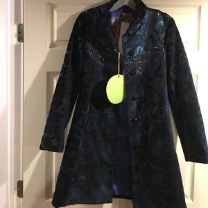 New with tags navy blue jewel coat from Desigual