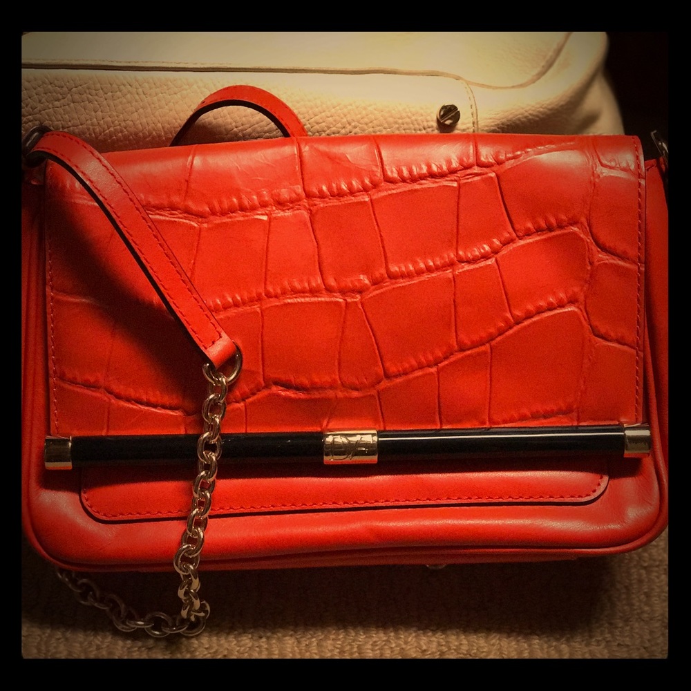 Diane von Furstenberg Martini Croc shoulder bag