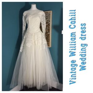 Vintage 1950's William Cahill wedding gown ivory