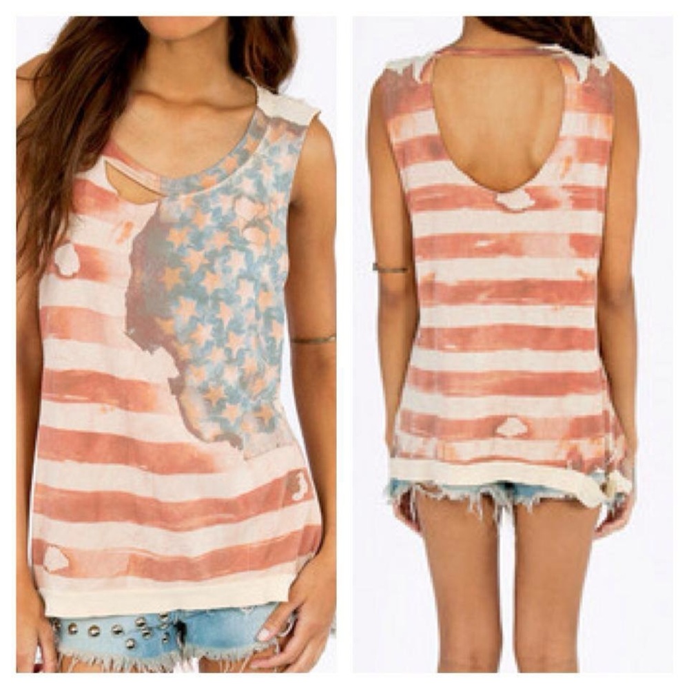 CHASER DISTRESSED AMERICAN FLAG TANK