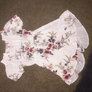 Floral off the shoulder romper