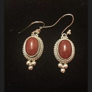 QVC earrings retired Carnelian Sterling Silver 925