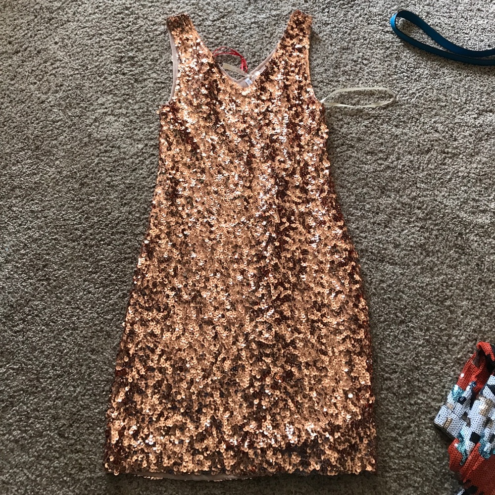 Gold sequined dress