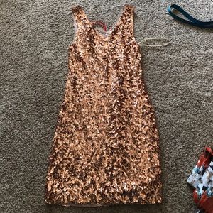 Gold sequined dress