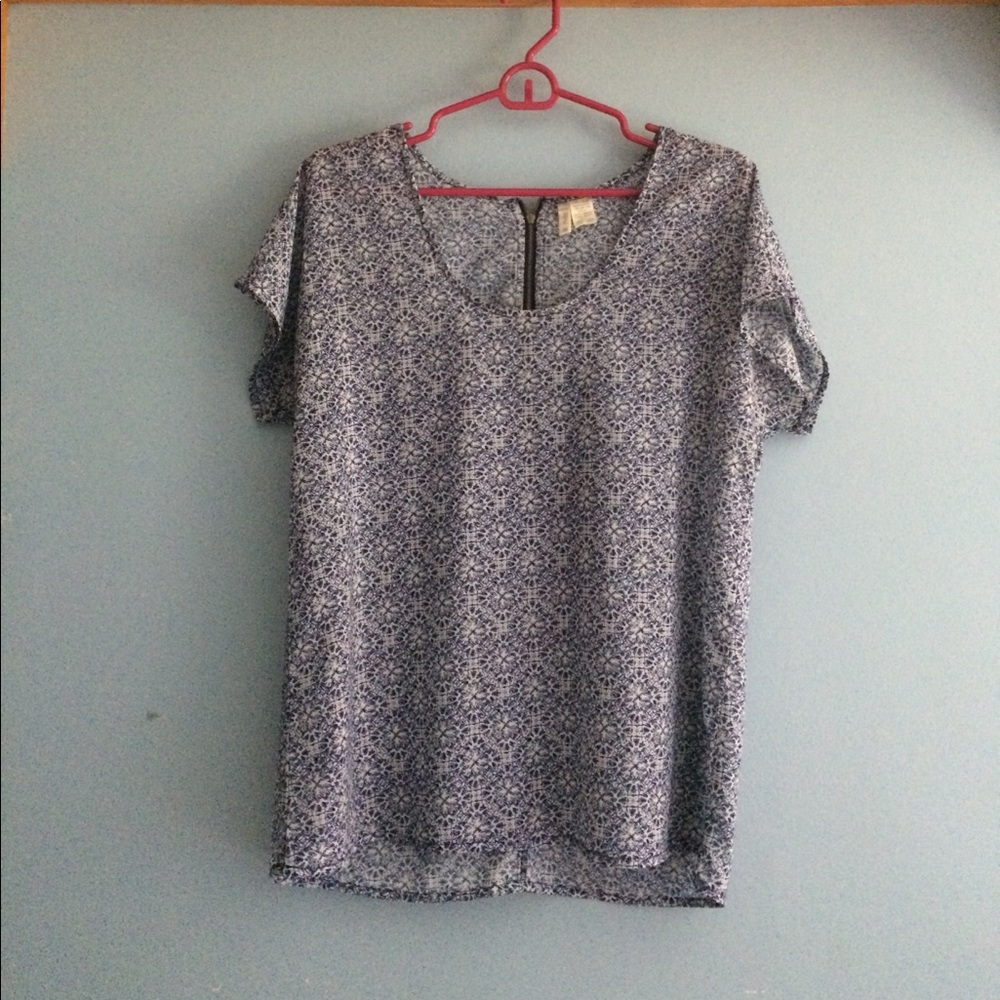 White and blue shirt