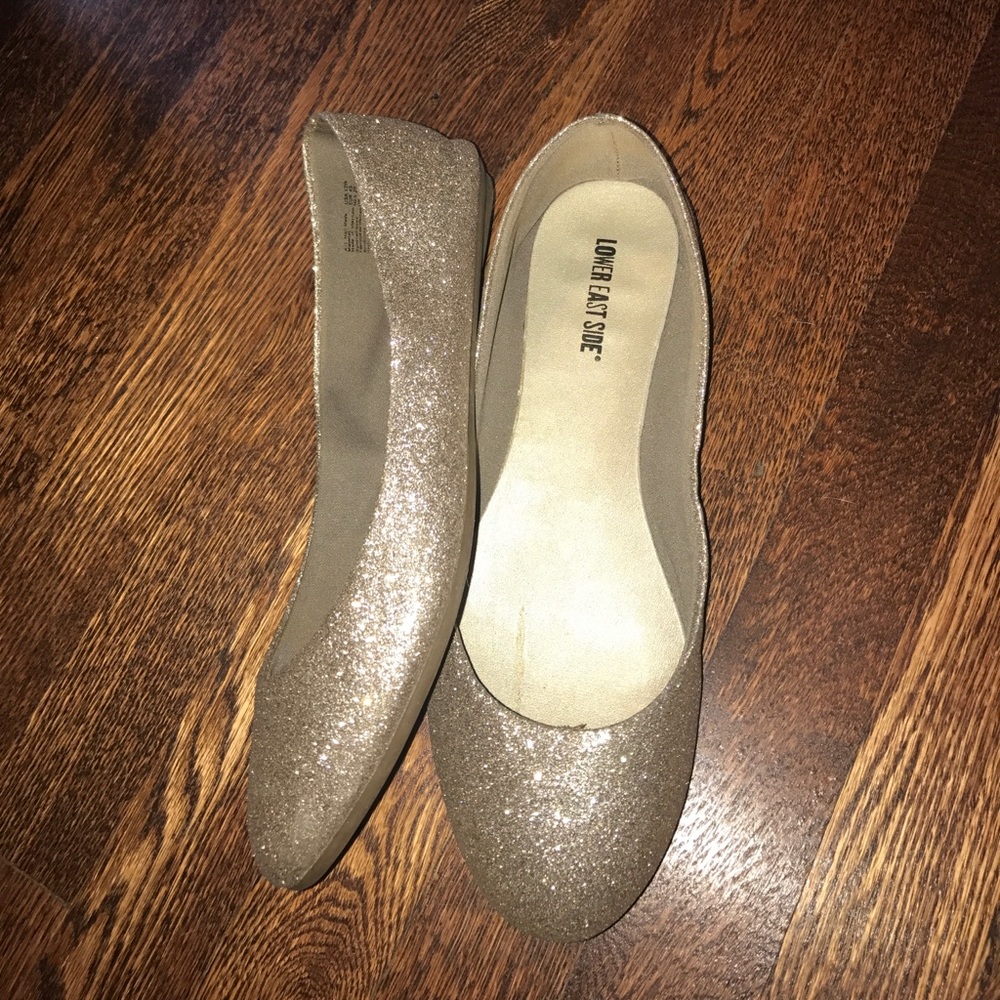 Glitter Gold Flats Size 12W