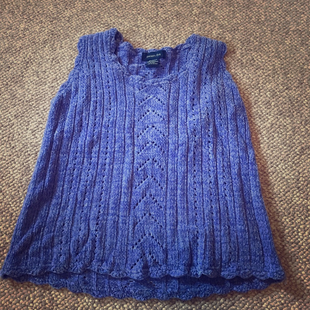 y2k 90s purple chenille sleeveless sweater top