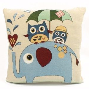 Elephant printed pillow sham 18" by 18"