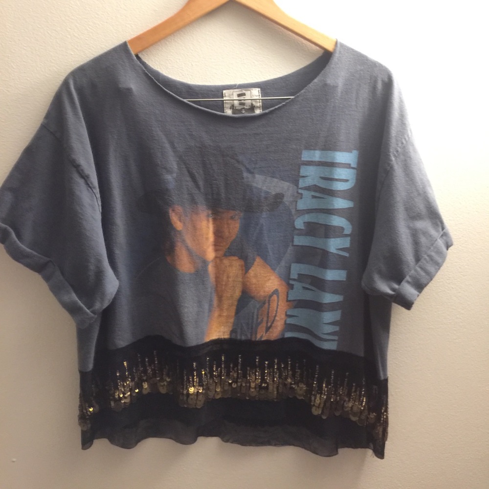 LF Furst of a Kind Beaded Band Crop Top