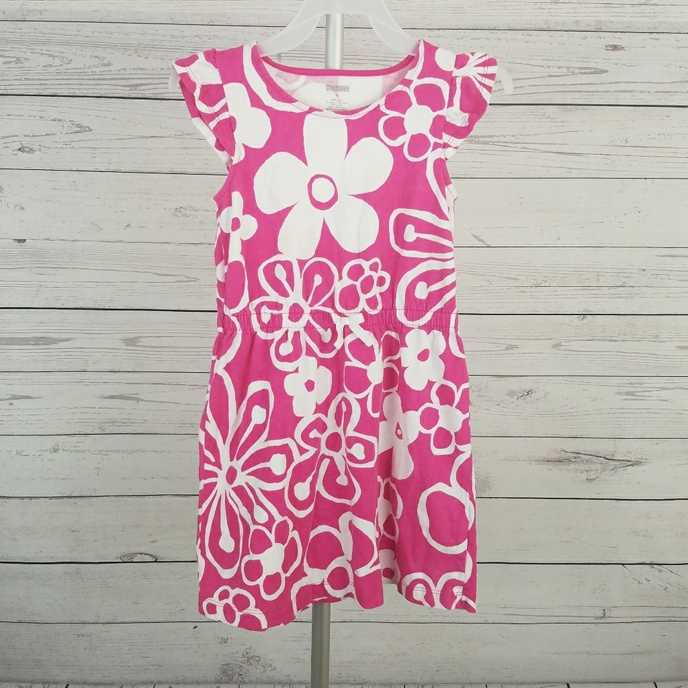 Gymboree Pink and White Floral Print Dress Size 6