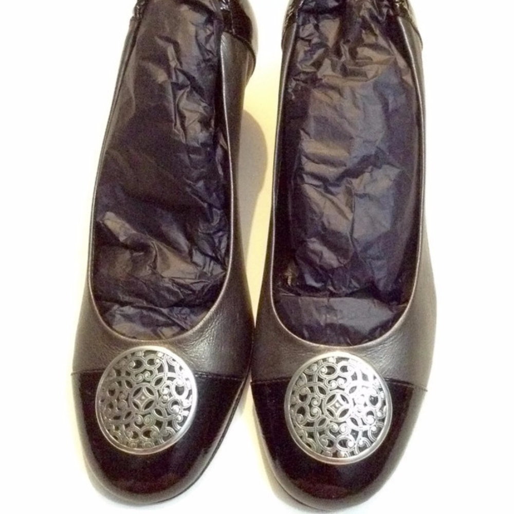 SOLD Brighton Marci Silver Black Heels Benchmade