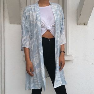Topshop blue palm leaf kimono Topshop blue palm leaf kimono