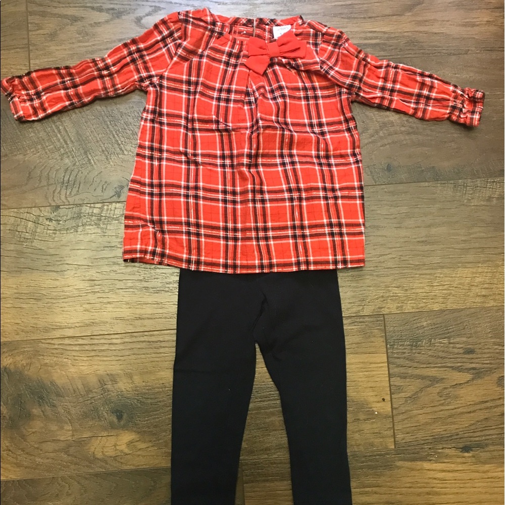 Carter's 12mo red plaid outfit