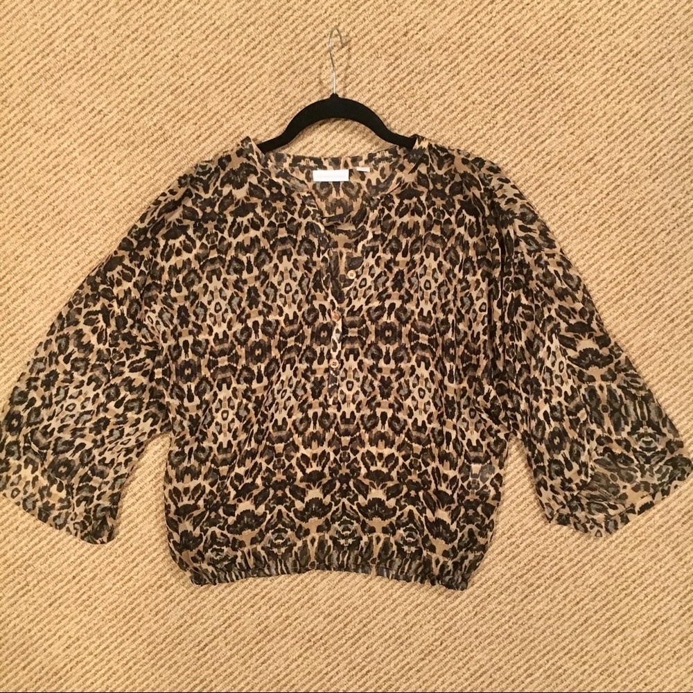 Leopard sheer top