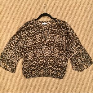 Leopard sheer top