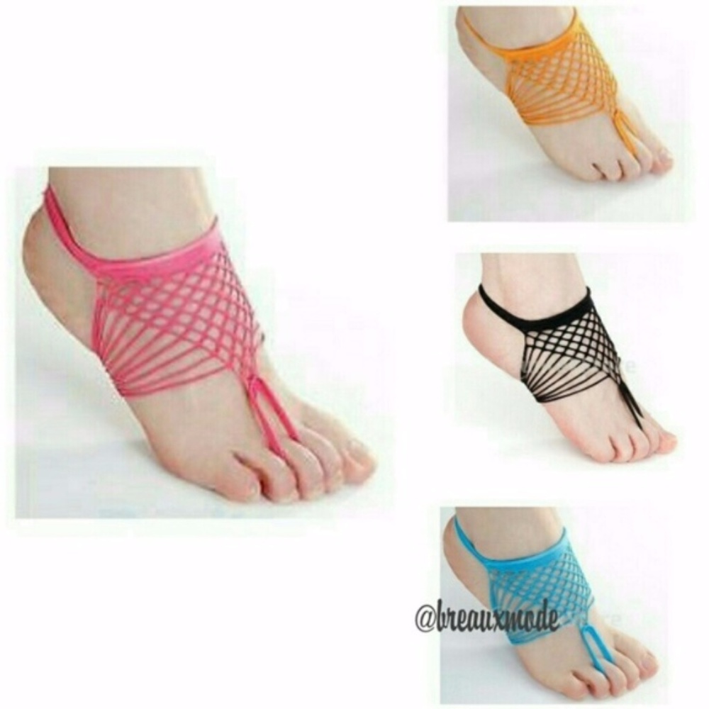 [One Size] Blue Ankle Thong Sock