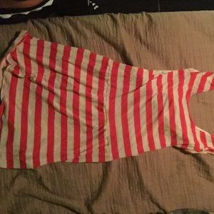 Twisted back striped dress