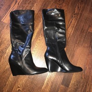 Nine West calf high wedge boots size 12