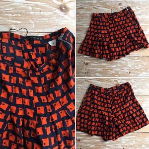 💜 Zara Retro Print Romper Shorts Sz XS
