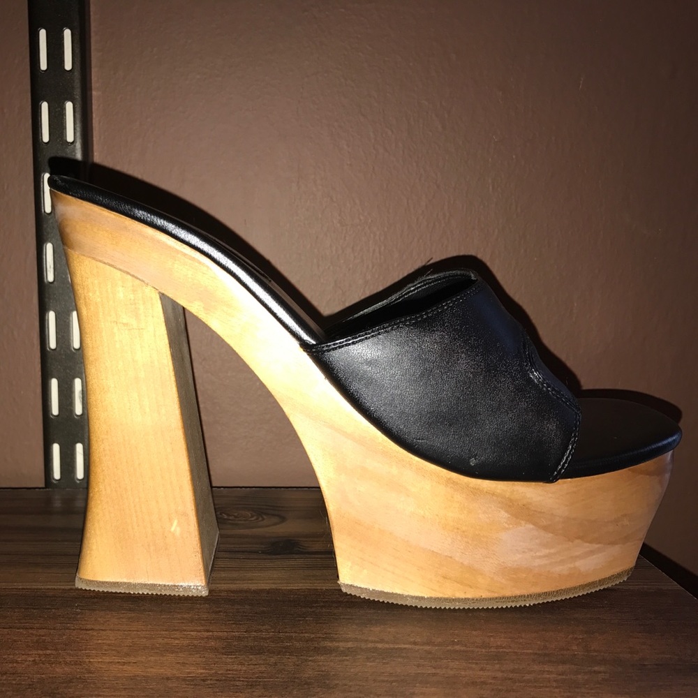 Chunky Wood Platform Heels, New