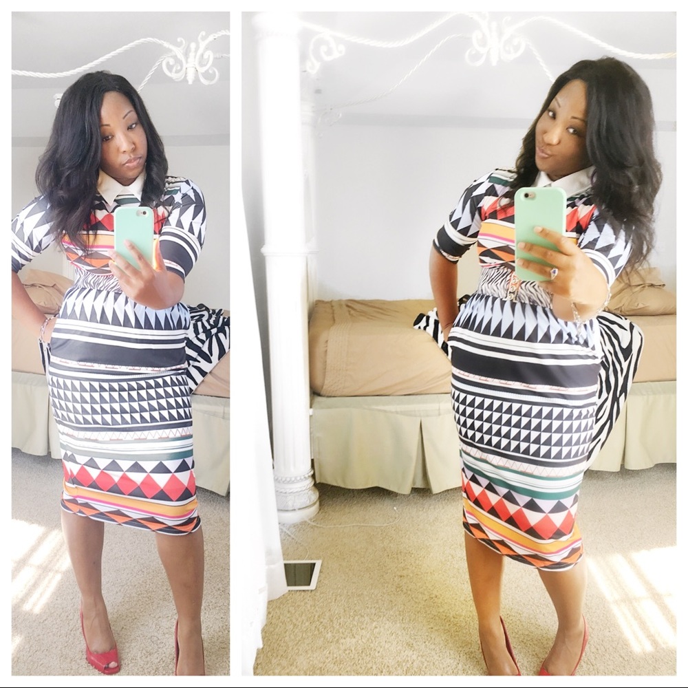 Aztec print Midi Dress