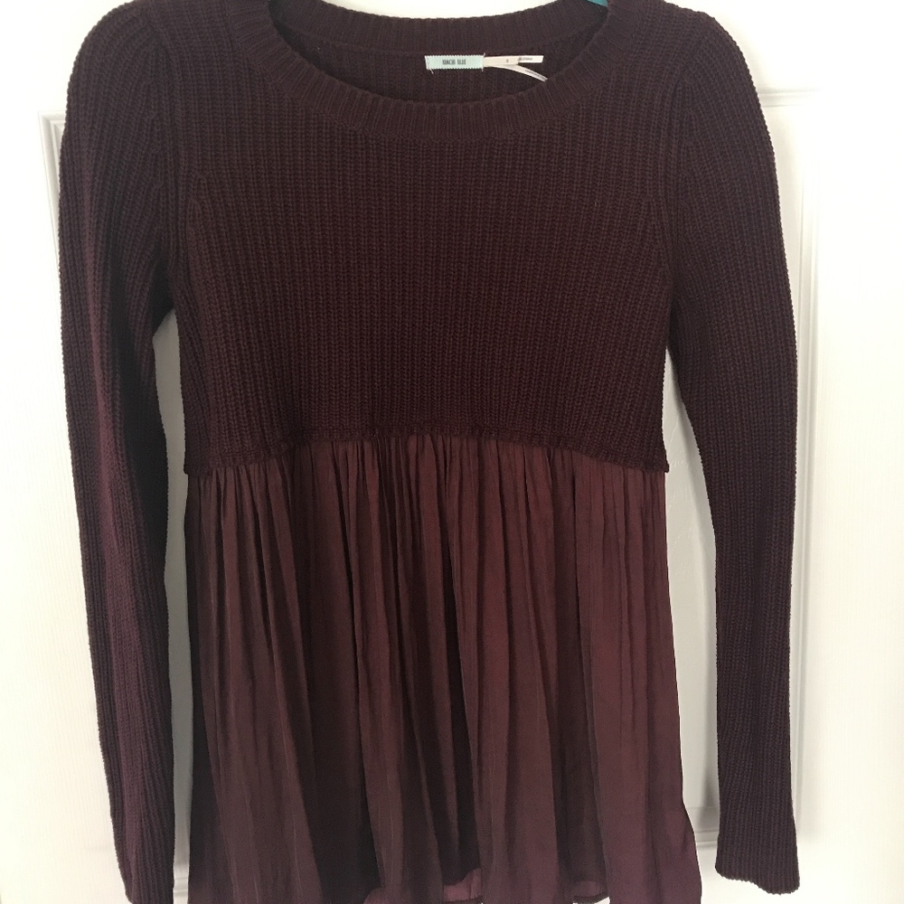 Burgundy Babydoll Kimchi Blue Sweater