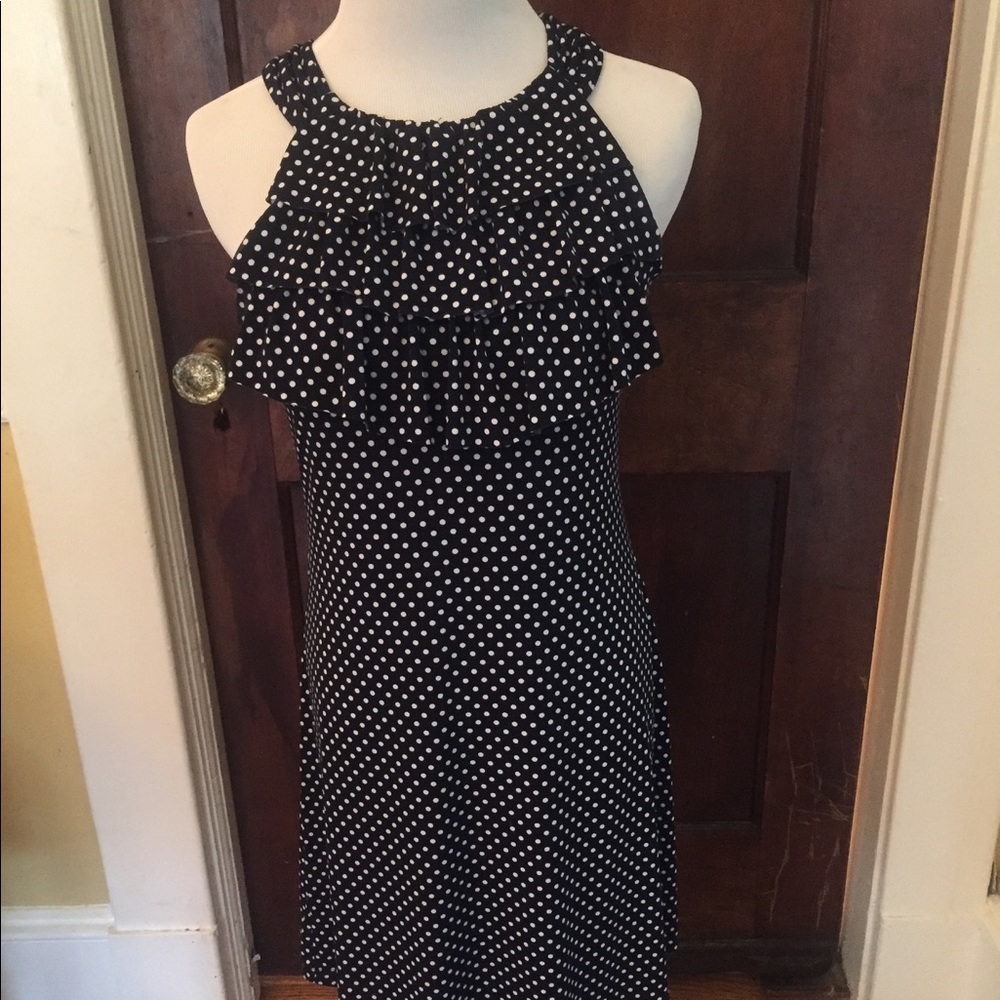 Black and white polka dot dress