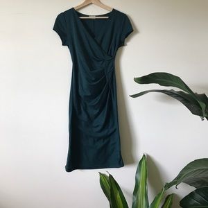 Form fitting teal pencil dress