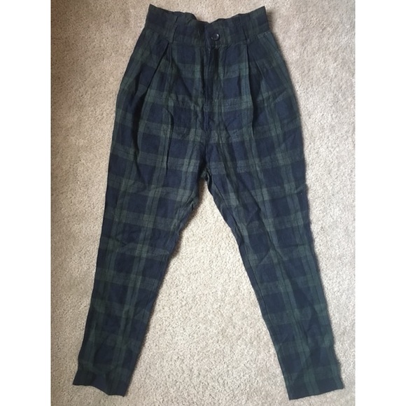 green plaid brandy melville pants