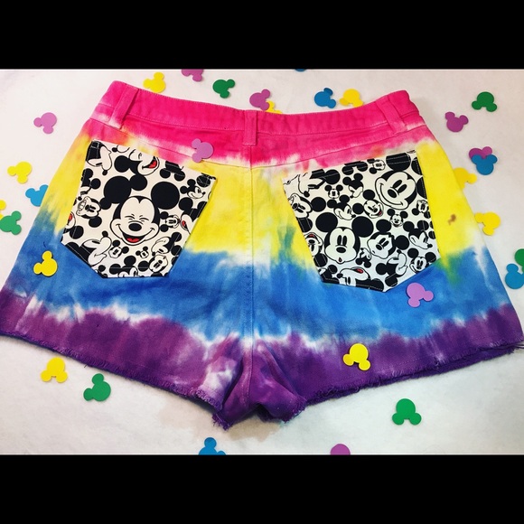 Mickey Mouse custom tie dye shorts - Picture 1 of 4