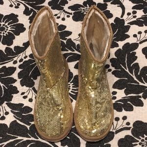 Gold Sequin Winter Boots