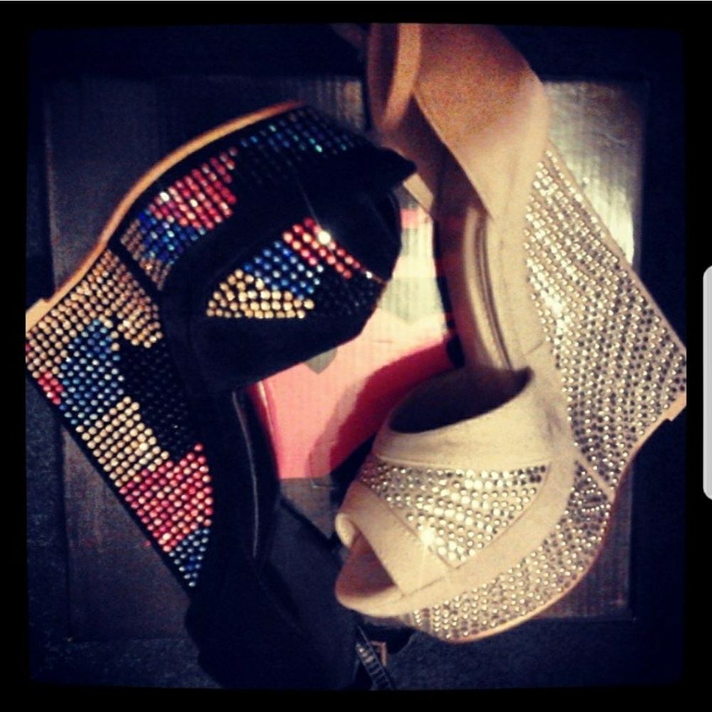 Shiekh rhinestone 9inch wedge heels