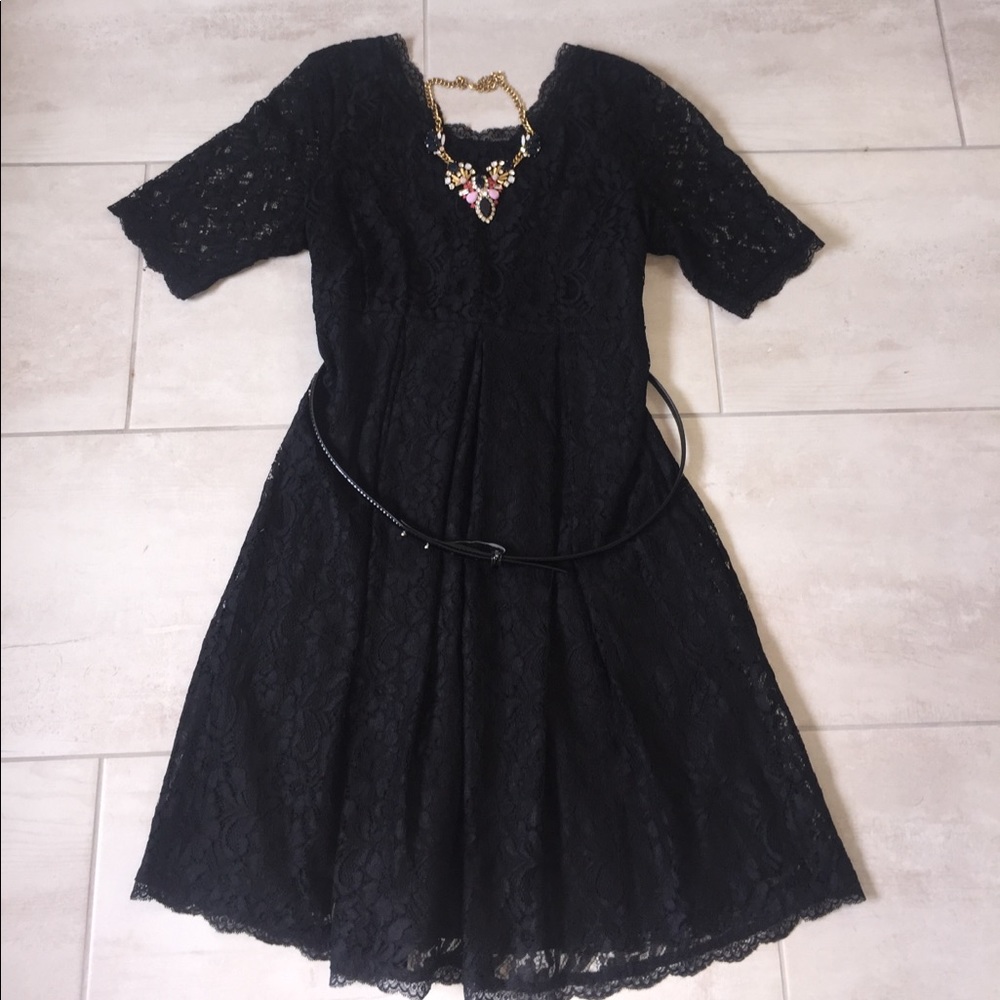 Motherhood Maternity Black Lace Dress