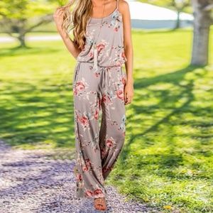 Floral Print Pant Romper
