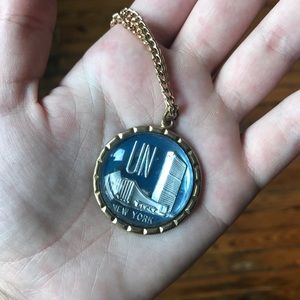 Vintage 1960 New York UN Building Necklace