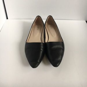 Super low black leather heels from J Jill