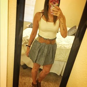 Jean skirt with belt