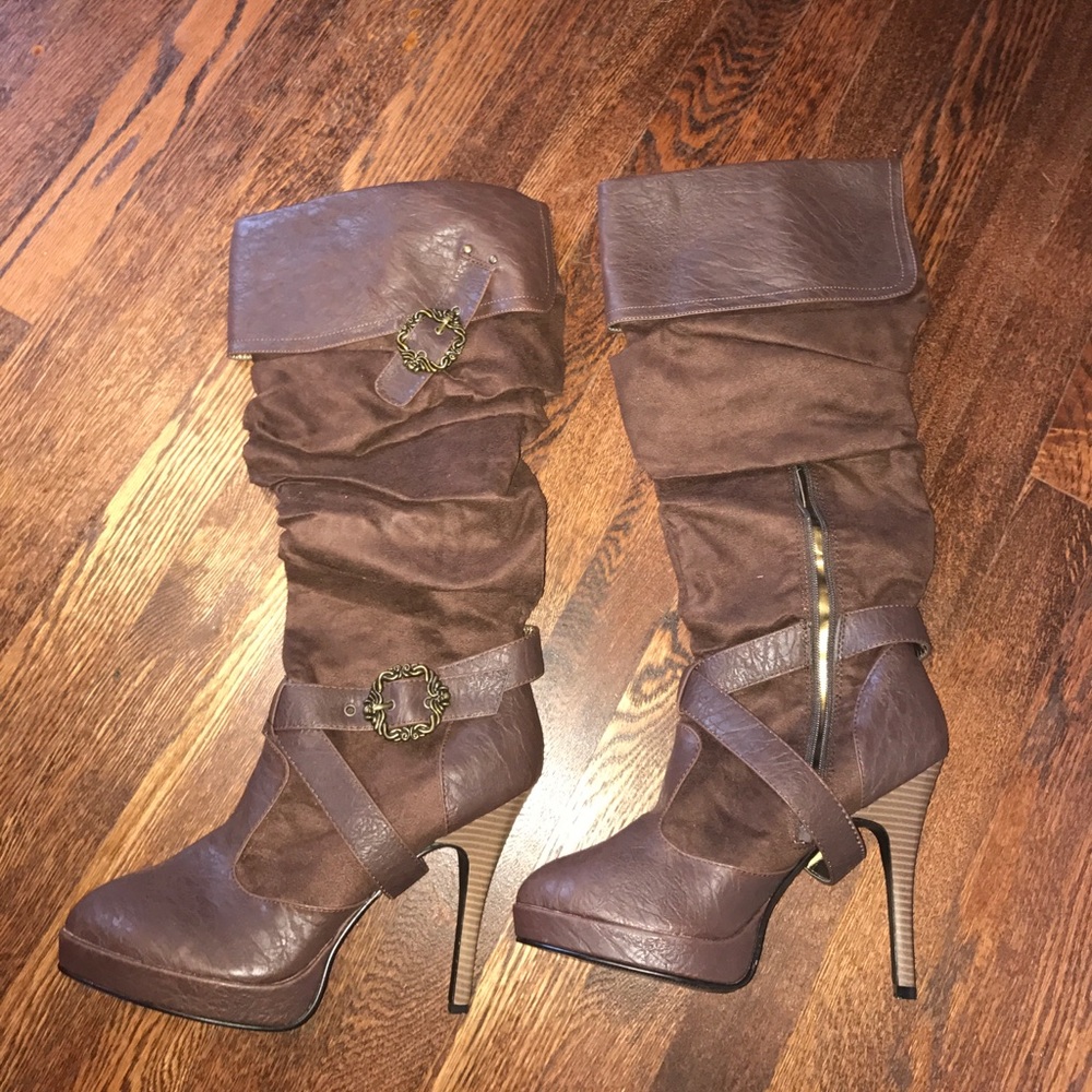 Calf High Brown Fashion Boot size 12