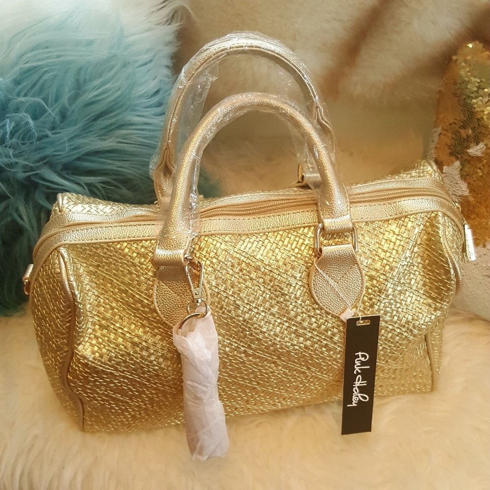 Pink Haley Kayla Satchel in Gold