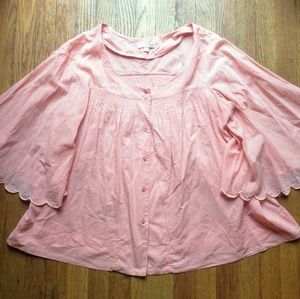 Joe's Jeans peasant top buff pink M