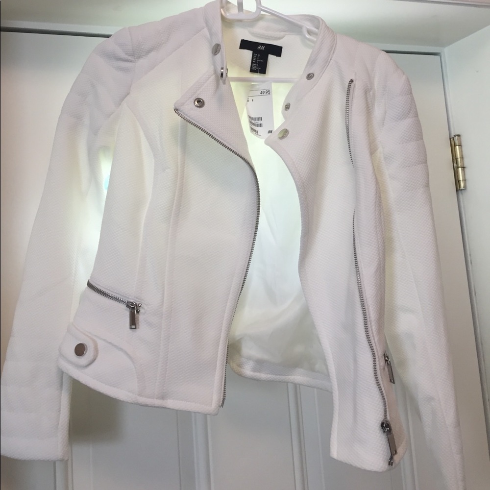 H&M white Moto Jacket