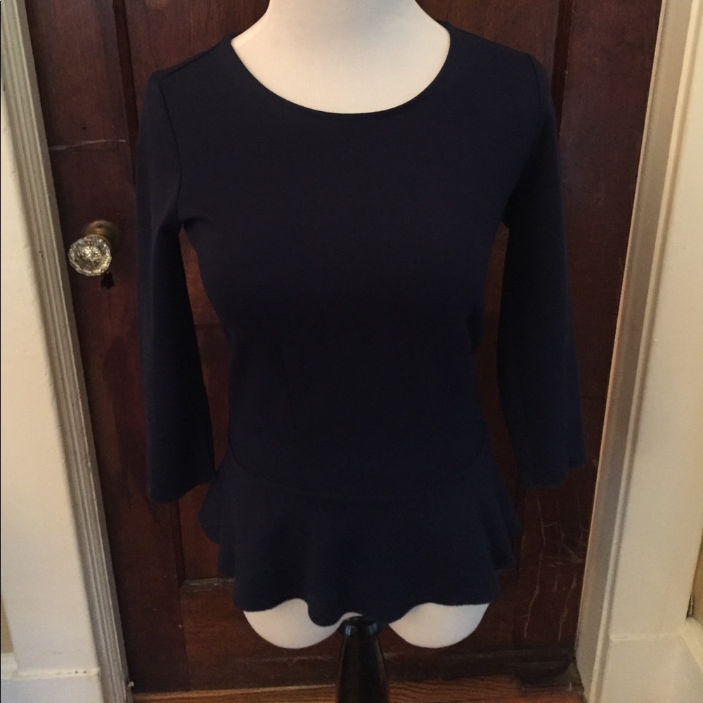Navy peplum top