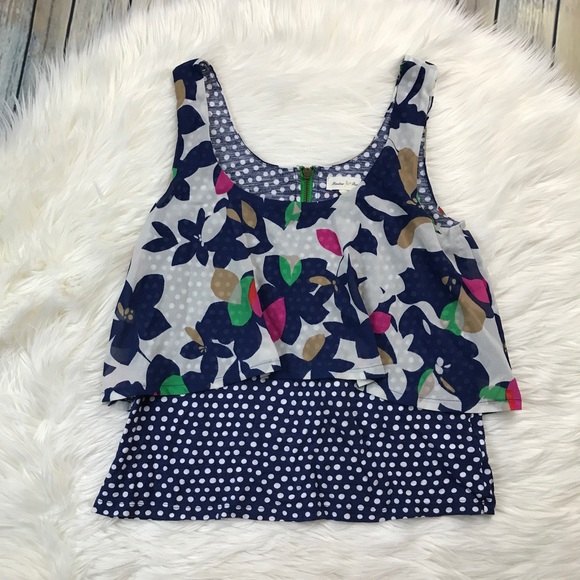 Anthropologie Tops - [Meadow Rue] Floral Polka Dot Blouse