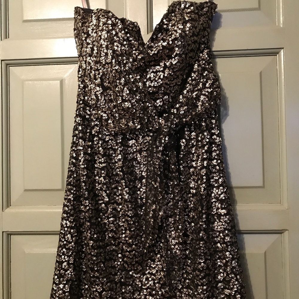 Gold Sequined Strapless Dress from Dillards! NWT