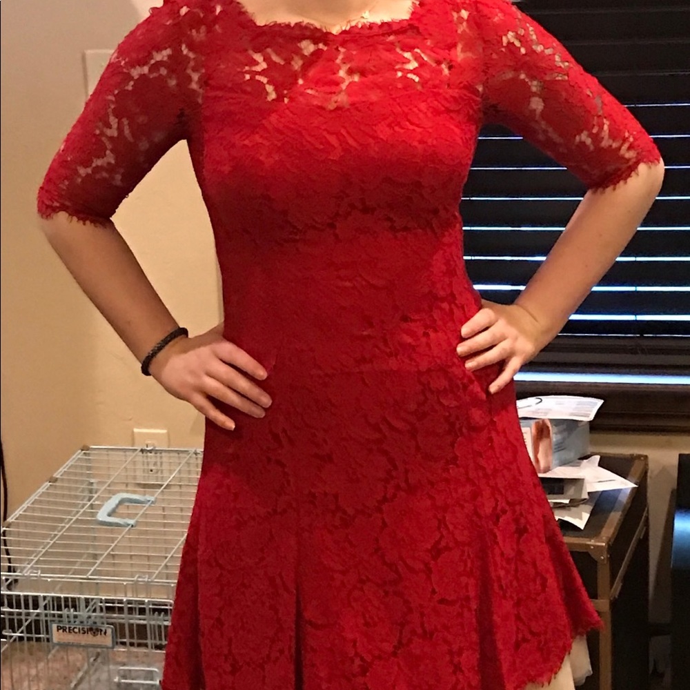Eliza J Red Lace Dress